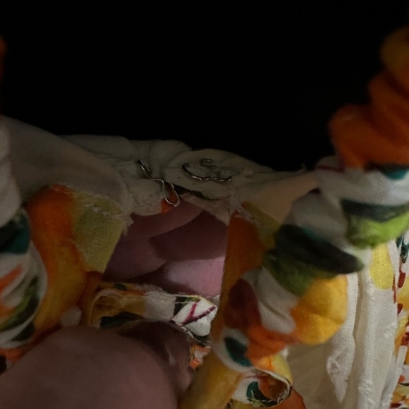 Farm Rio Cashew Ruffle Crossback Off White & Yellow Floral Maxi Dress - XS - Picture 9 of 13